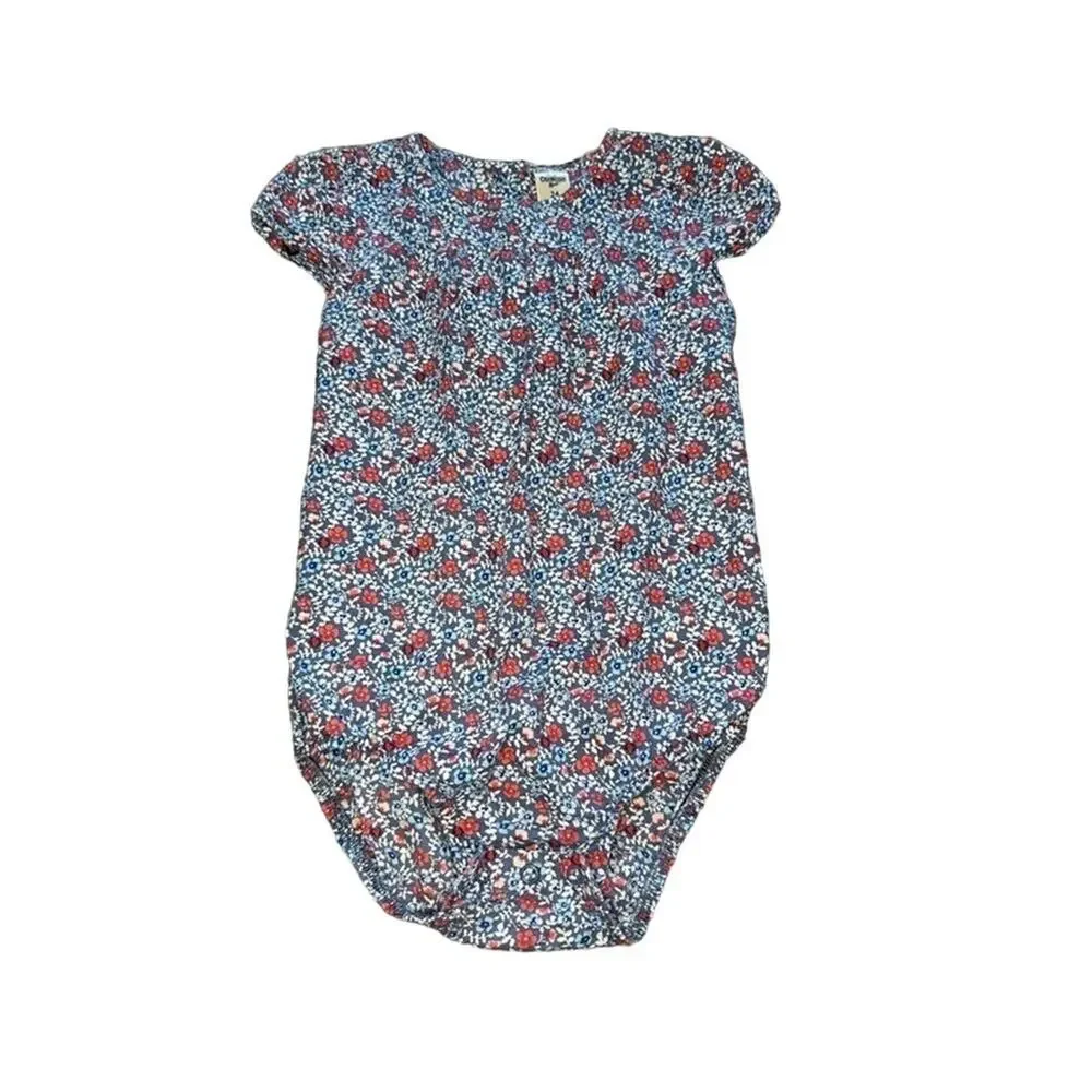 Oshkosh B’Gosh Girls 24 Months Blue, Red, White Floral Short Sleeve One Piece